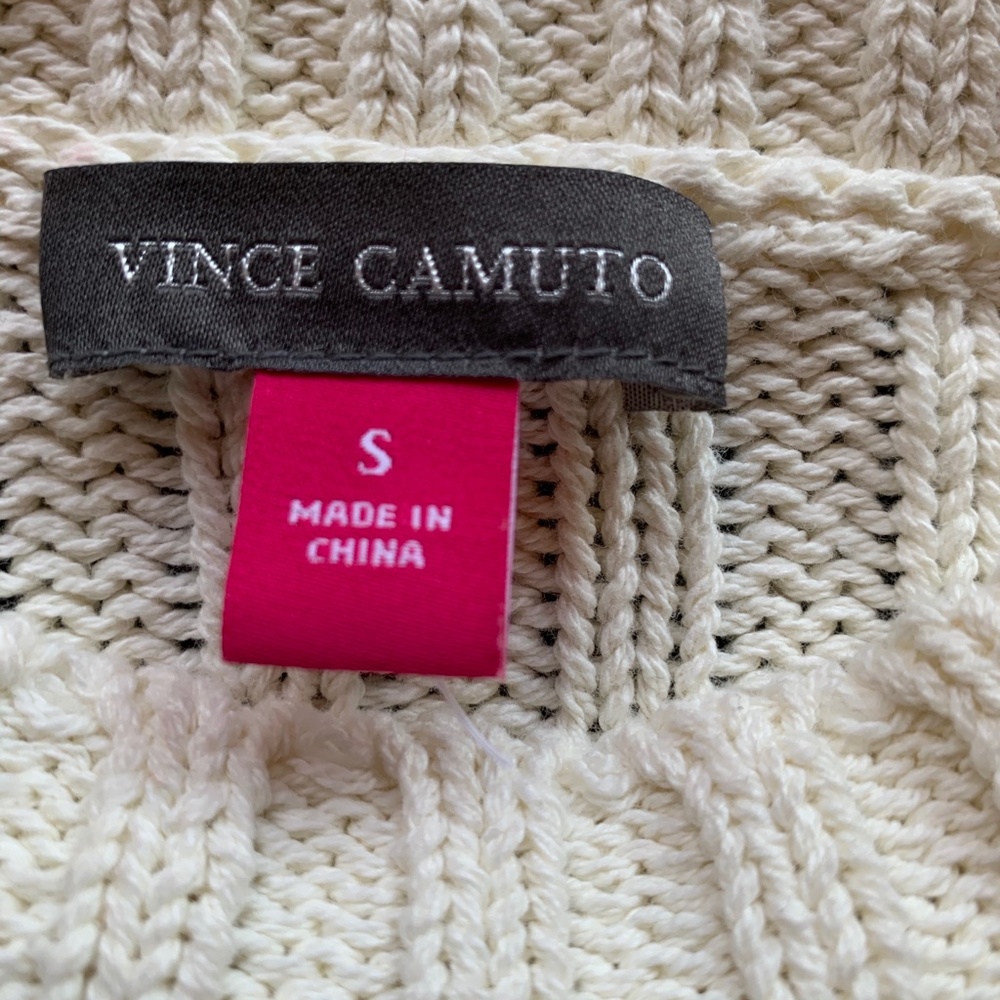 Vince Camuto NWT Ivory Textured Cotton Sweater - Picture 4 of 6